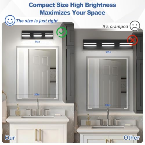 Modern LED Small Black Acrylic Bathroom Lights Fixtures 3