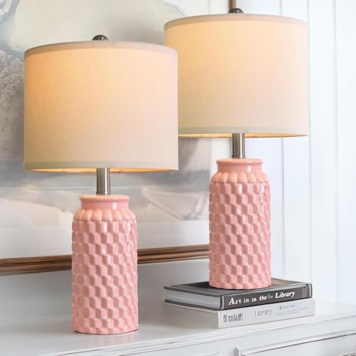 20.5" Pink Table Lamps Set of 2 (2 Count)