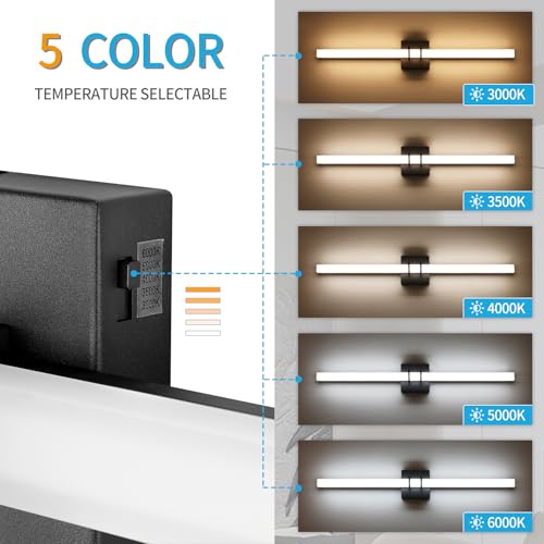 Modern Black Vanity Light Bar 32 Inch