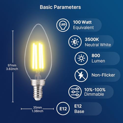 100W Equivalent LED Candelabra Bulbs (24 Count)