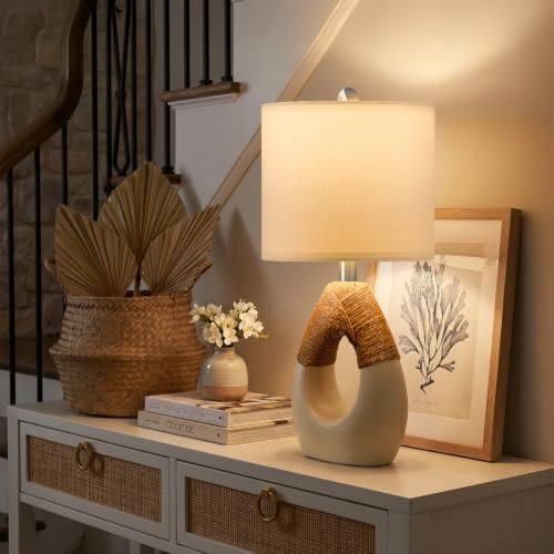 19” Boho Table Lamps Bedroom Living Room