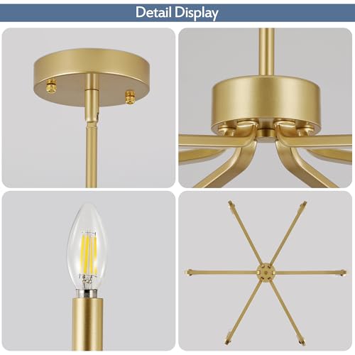 6 Light Gold Chandelier