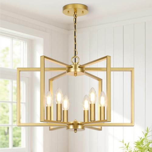 6 Light Gold Chandelier