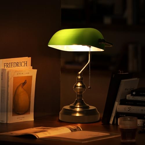 Green Glass Banker's Desk Lamp