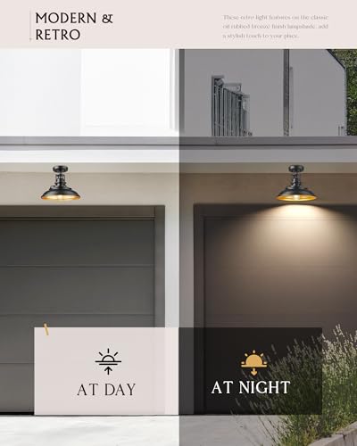 12 Inch Semi Flush Outdoor Ceiling Lights (2 Count)