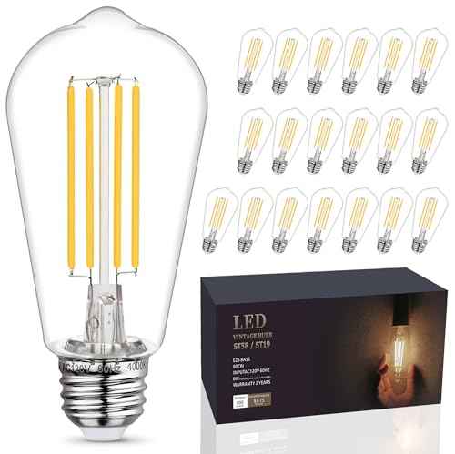 20Pack Shatterproof LED Edison Light Bulb 60W Equivalent (20 Count)