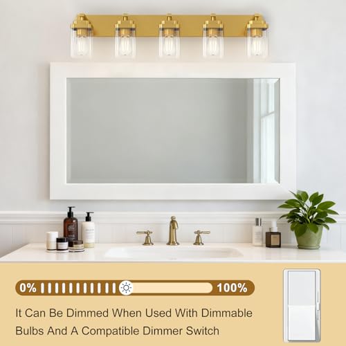 Brushed Gold Bathroom Light Fixtures