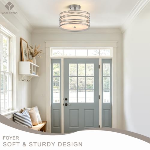 12.2" Chrome Semi Flush Mount Ceiling Light