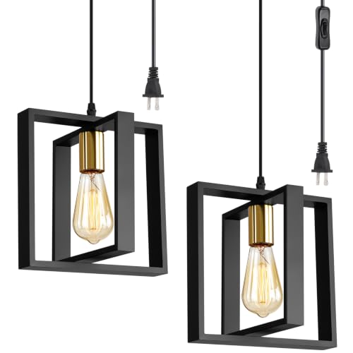 Rustic Wood Plug in Pendant Light Set of 2 (2 Count)