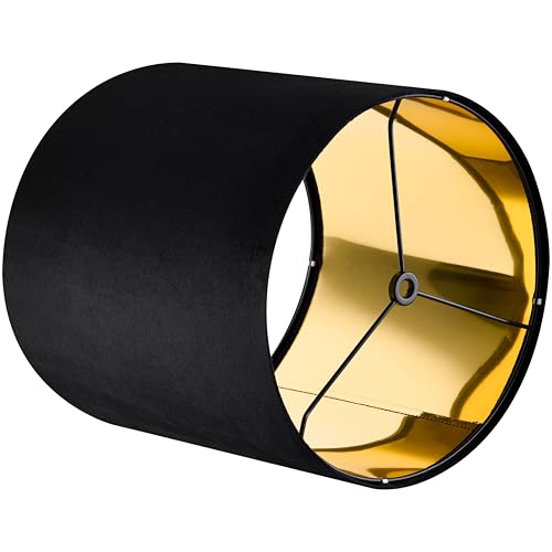 GOSO Tall Drum Velvet Black Lamp Shades (2 Count)