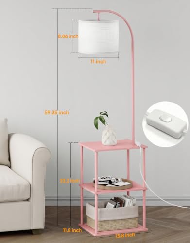 Floor Lamp with Table 2 (Pink)