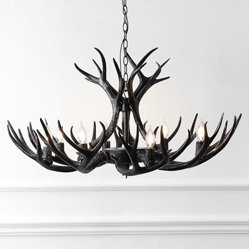 Eldora 8 Light Resin Antler Chandelier 36"