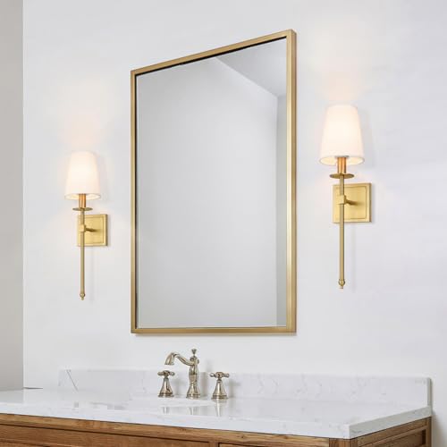Brass Wall Sconces Set of 2 Gold Sconce Light for Living
