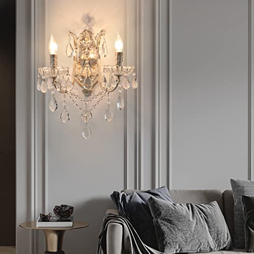 French Country Crystal Wall Sconce