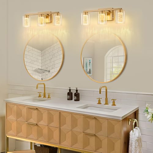 3 Light Gold Vanity Light with 3 Color Modes
