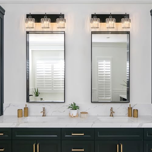 Black Crystal Bathroom Vanity Lights