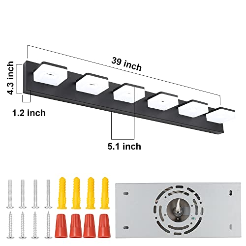 3 Colors Dimmable Bathroom Light Fixtures Over Mirror