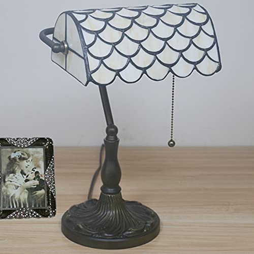 Tiffany Style Bankers Table Lamp Stained Glass Piano Desk Lamp Vintage Bedroom Bedside Lamp for Study