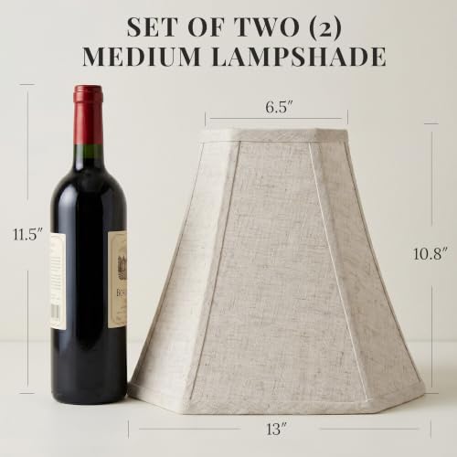 Linen Fabric Lamp Shades Set of 2 (2 Count)