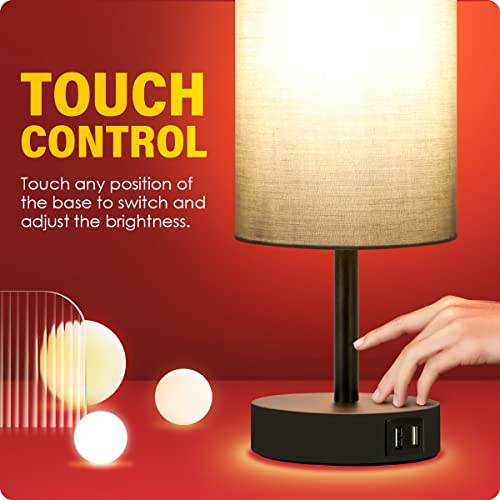 Bedside Lamps with USB Port (2 Count)