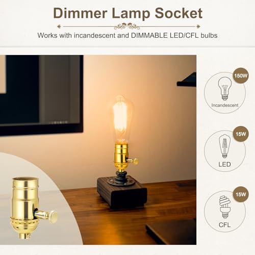 UL Listed Full Range Dimmer Lamp Socket Replacement