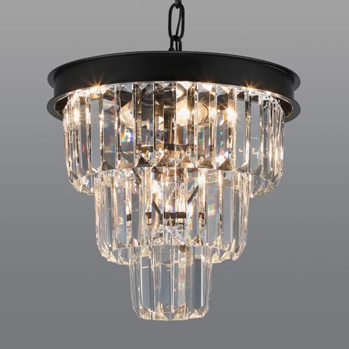 Black Crystal Chandeliers for Dining Room (4 Count)