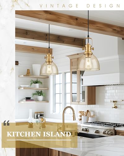 7.5" Gold Pendant Lights Kitchen Island