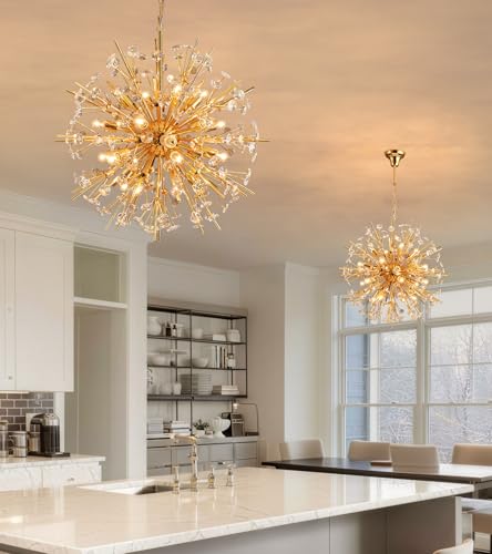 Modern 20 Light Gold Sputnik Chandelier