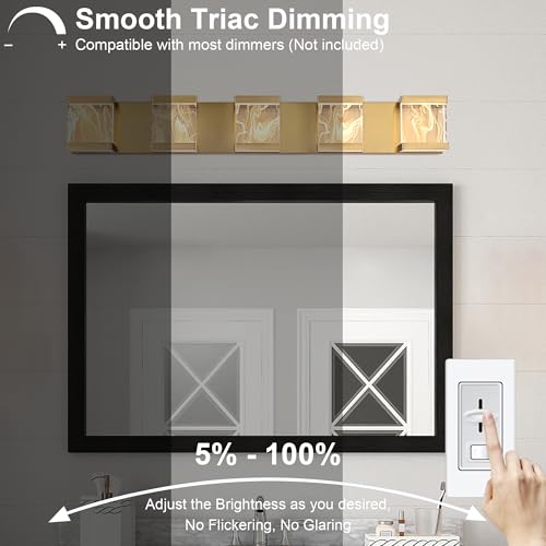 LED Bathroom Lighting Fixtures Over Mirror 25W 3000K Warm Lighting