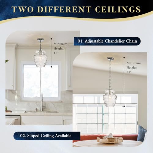 Farmhouse Chrome Glass Pendant Light