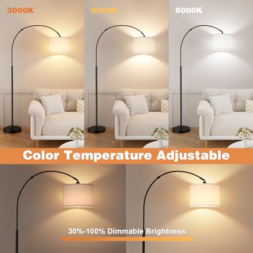 Dimmable Arc Floor Lamp with Remote