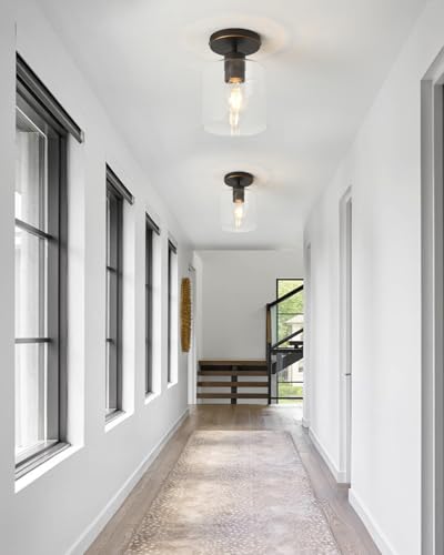 Brown and Gold Semi Flush Mount Ceiling Light