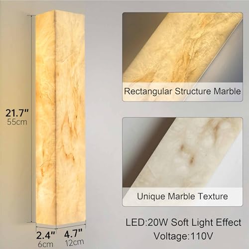 Alabaster Wall Sconces Natural Marble Bathroom Vanity Wall Light Fixture