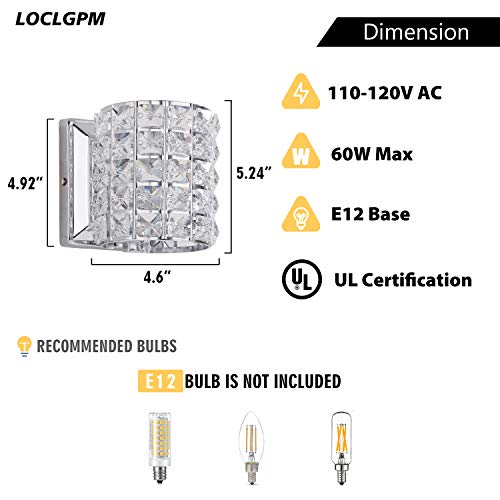 Modern Chrome Crystal Wall Sconces