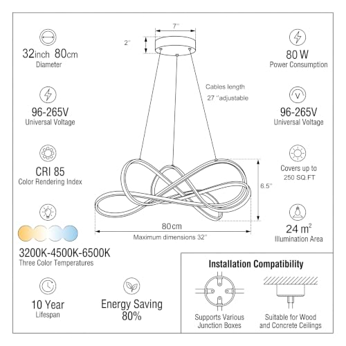 Chrome Modern LED Chandelier