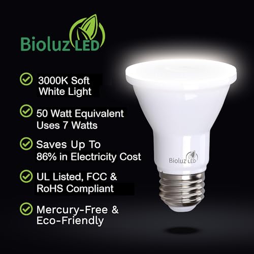 10 Pack PAR20 LED Bulbs 3000K Soft White Dimmable 50 Watt Equivalent Using 7W (10 Count)