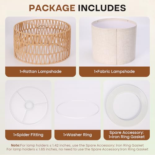 Boho Rattan Lamp Shade