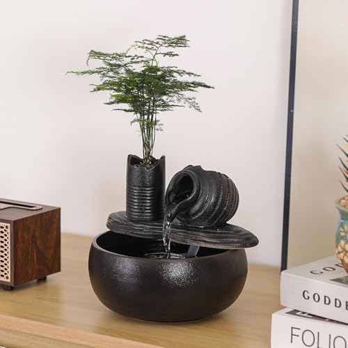 Ceramic Tabletop Fountain Water Feature Fall Indoor and Outdoor Decoration