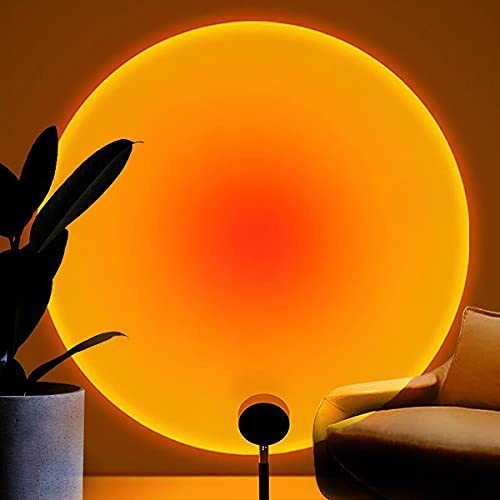 Sunset Lamp Projection Rotation Rainbow Lamp Led Romantic Visual Led Light Network Red Light with USB Modern Floor Stand Night Light Living Room Bedroom Decor