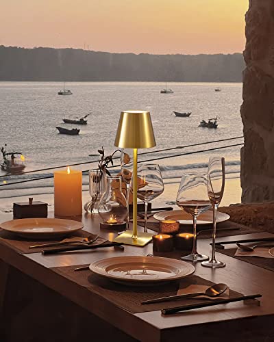 2 Pack Cordless Gold Table Lamps (2 Count)