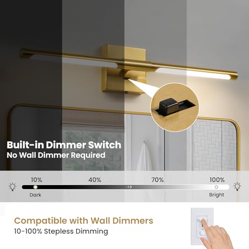 Modern Gold Bathroom Vanity Light