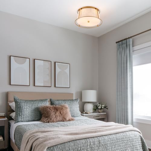 Gold Semi Flush Mount Ceiling Light Fixture