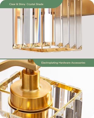 Modern Gold Crystal Wall Sconces Set of 2