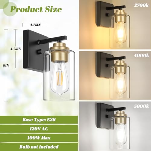 Wall Sconces for Bathroom (2 Count)