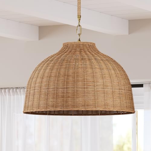 Augustine Modern Farmhouse Rattan Pendant Light