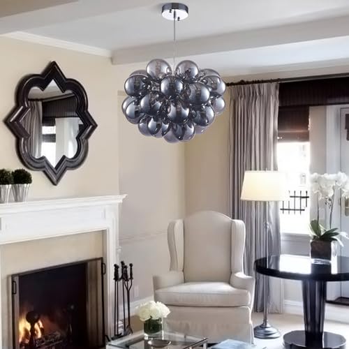 Bubble Ball Chandelier Smoked Black