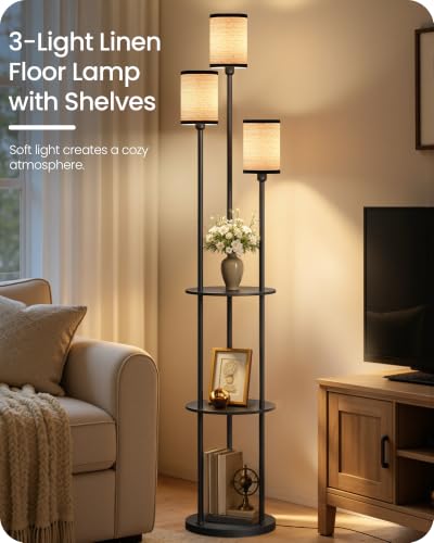 Floor Lamp with Shelves