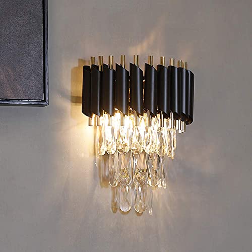 Black and Gold Crystal Wall Sconce