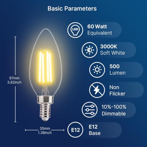 60W Equivalent LED Chandelier Light Bulbs (96 Count)