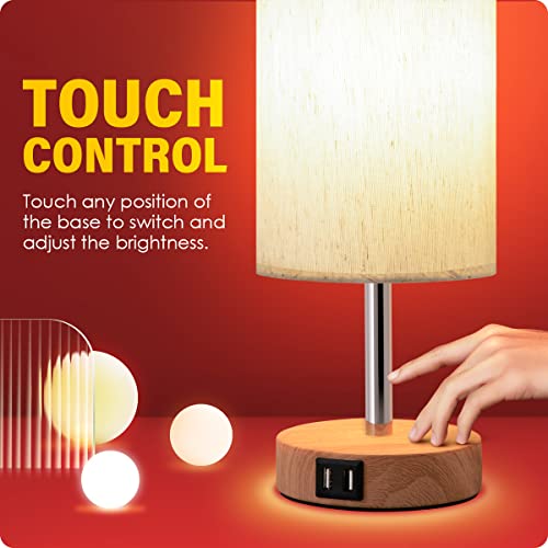 Bedside Lamps with USB Port (2 Count)